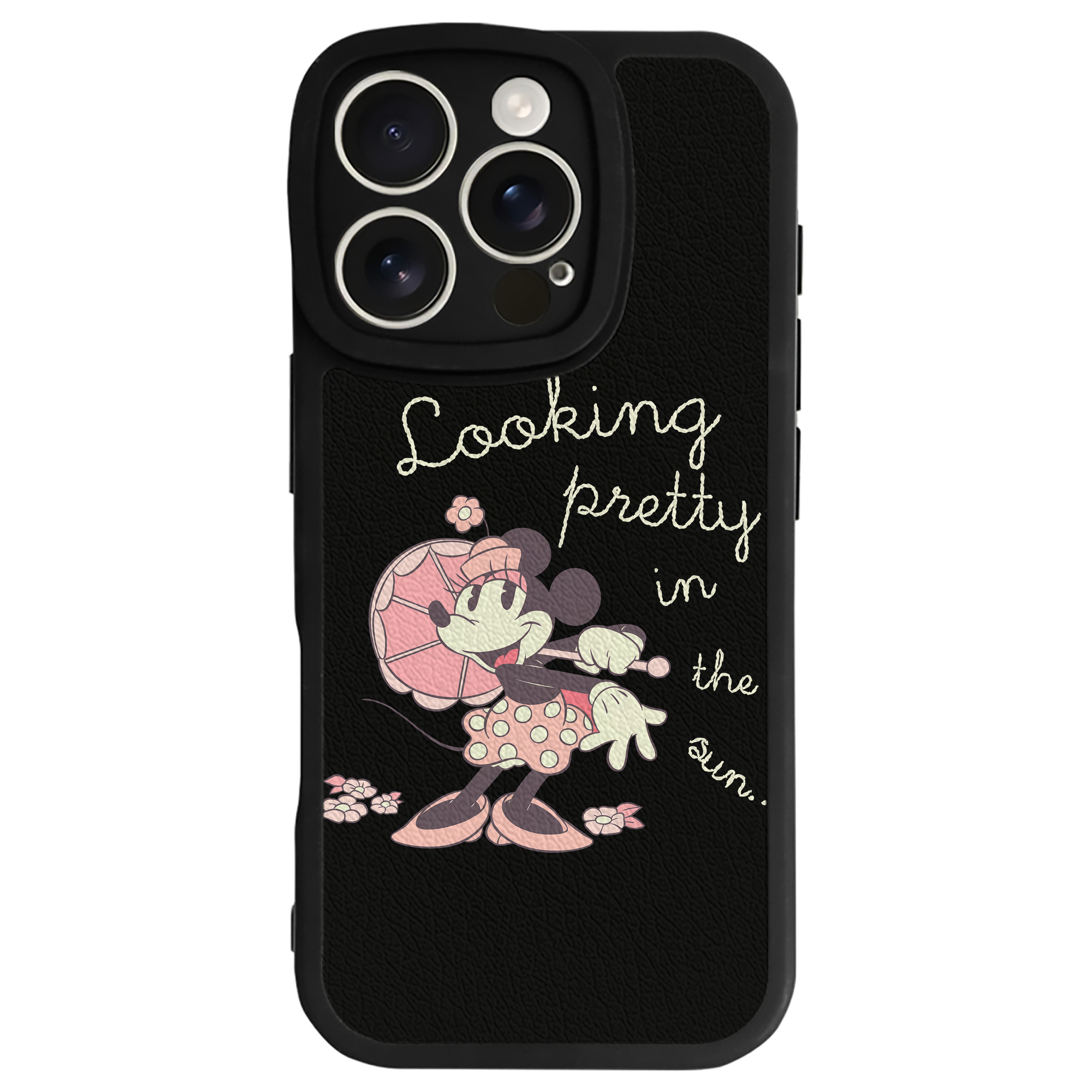 （画像用） ミッキーマウス Mickey Mouse 【iPhone 16シリーズ対応】シリコンスマホケース（レザー調） 材質：シリコン